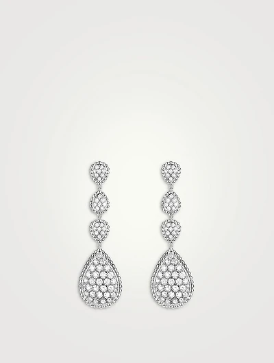 Serpent Boheme White Gold Pendant Earrings With Diamonds