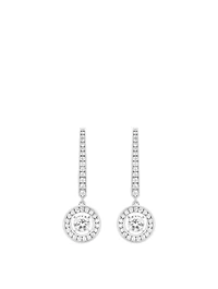 Ava White Gold Round Sleeper Earrings With Diamonds