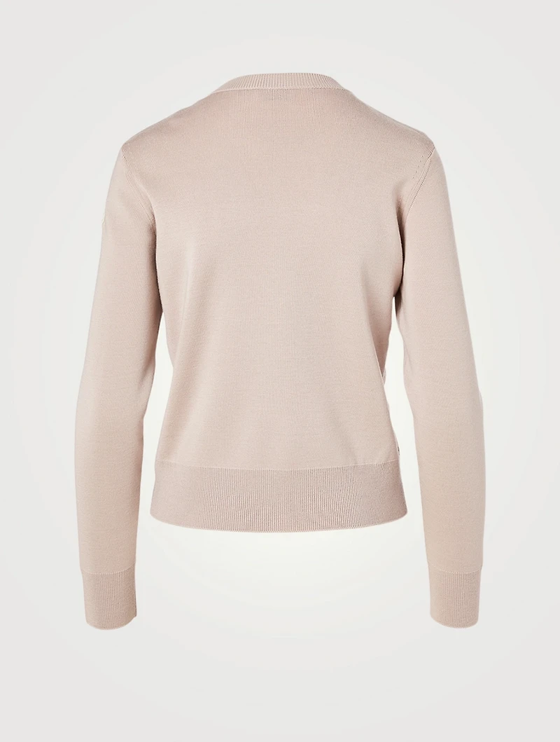 Wool And Nylon Down Zip Cardigan