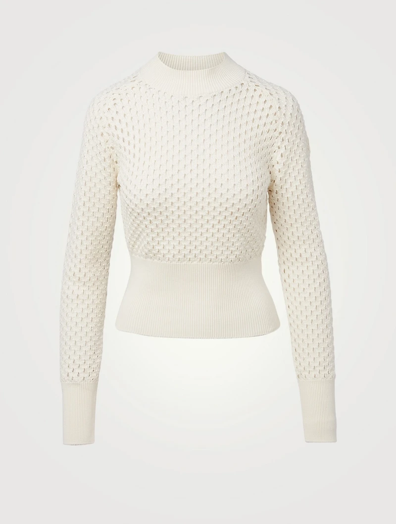 Cotton Open-Knit Sweater