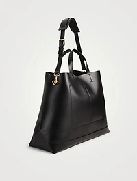 T Twist Leather Tote Bag