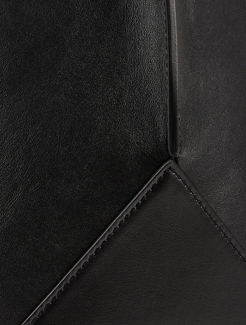 T Twist Leather Tote Bag