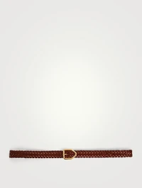 Lozenge Buckle Woven Leather Belt