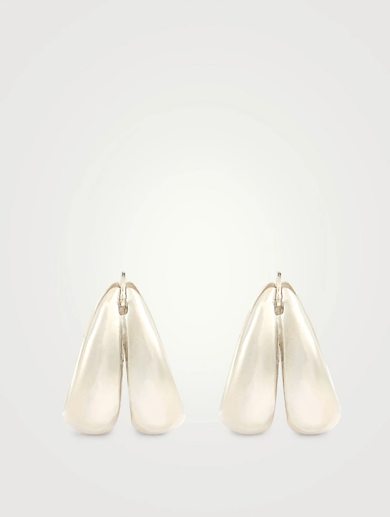 1930 Sterling Silver Double Hoop Earrings
