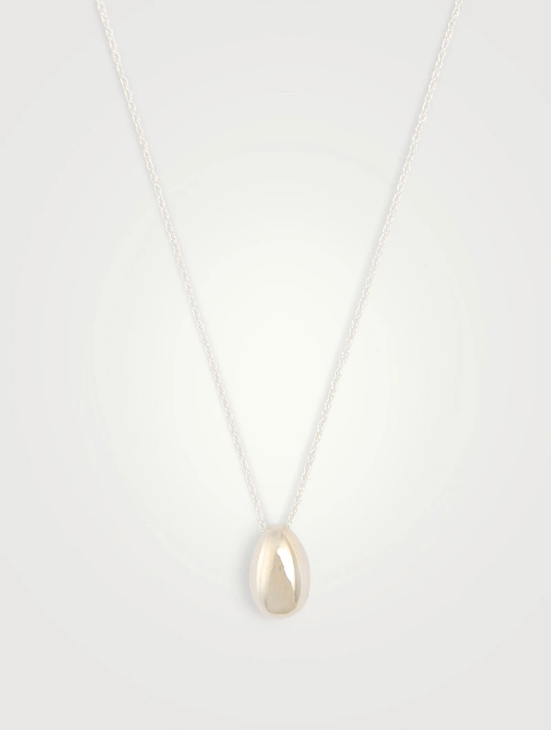 Sterling Silver Tiny Egg Pendant Necklace