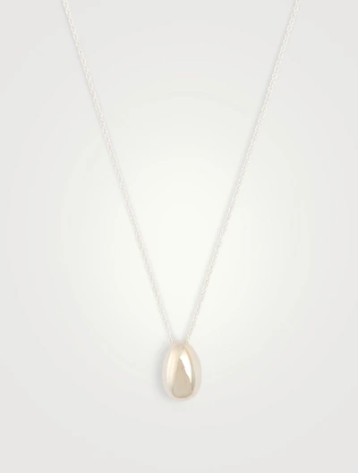 Sterling Silver Tiny Egg Pendant Necklace