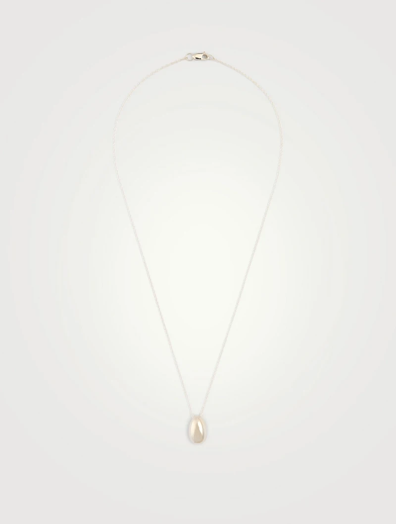 Sterling Silver Tiny Egg Pendant Necklace