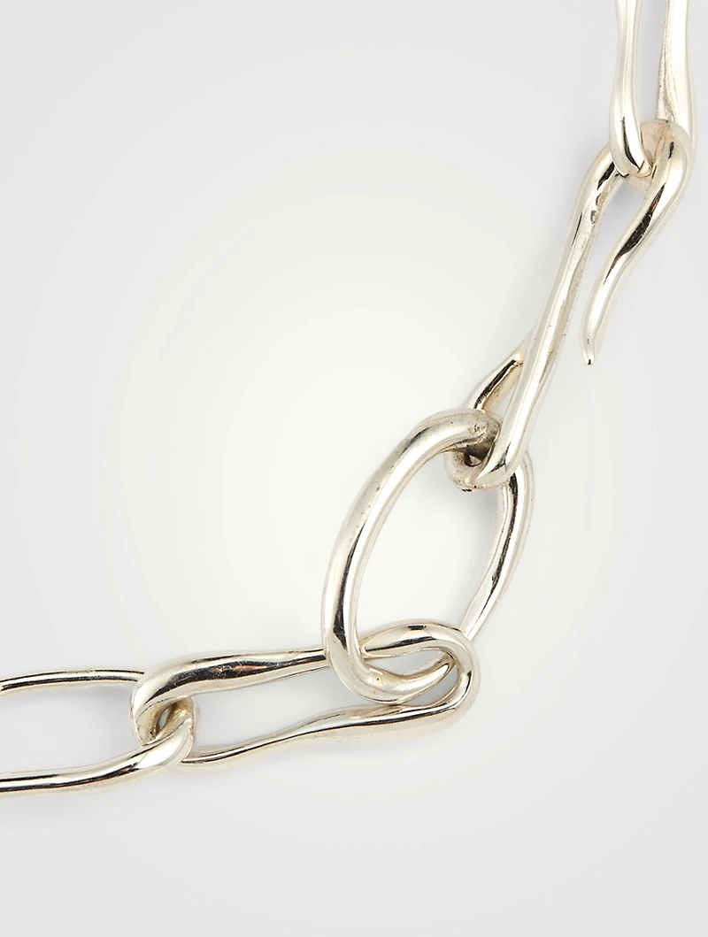 Sterling Silver Roman Chain Collar Necklace