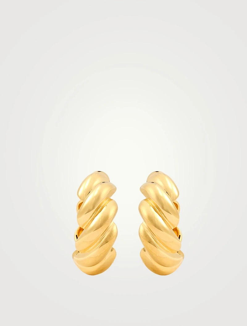 Large 18K Gold Vermeil Rope Hoop Earrings