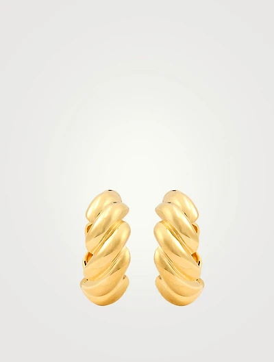 Large 18K Gold Vermeil Rope Hoop Earrings