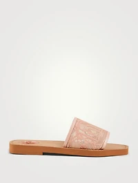 Woody Lace Logo Slide Sandals