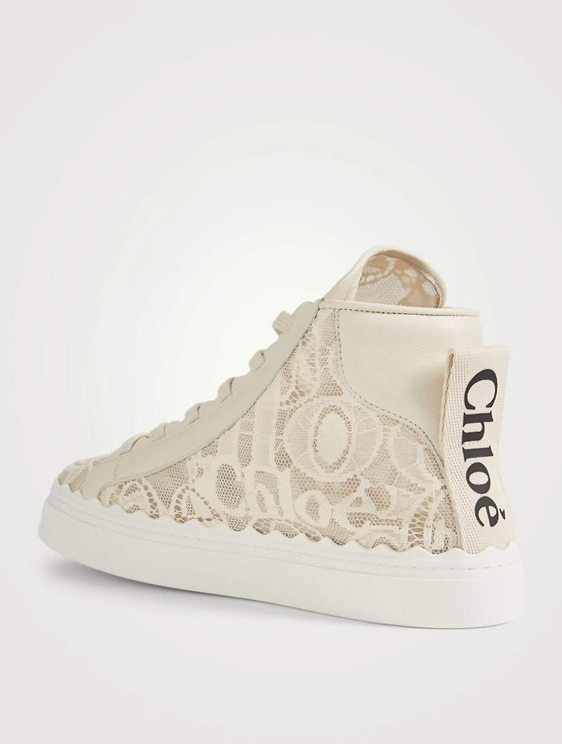 Lauren Lace Logo High-Top Sneakers