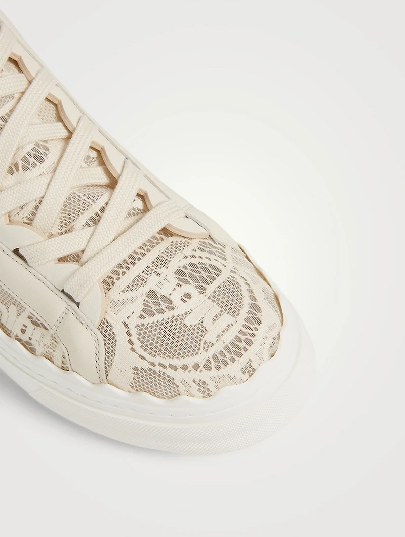 Lauren Lace Logo High-Top Sneakers