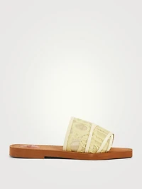 Woody Lace Logo Slide Sandals