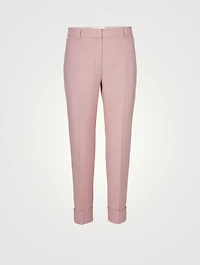 Cotton And Silk Double Face Cuffed Pants