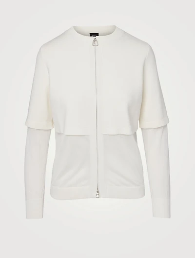 Cotton And Silk Zip Sweater