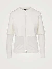 Cotton And Silk Zip Sweater