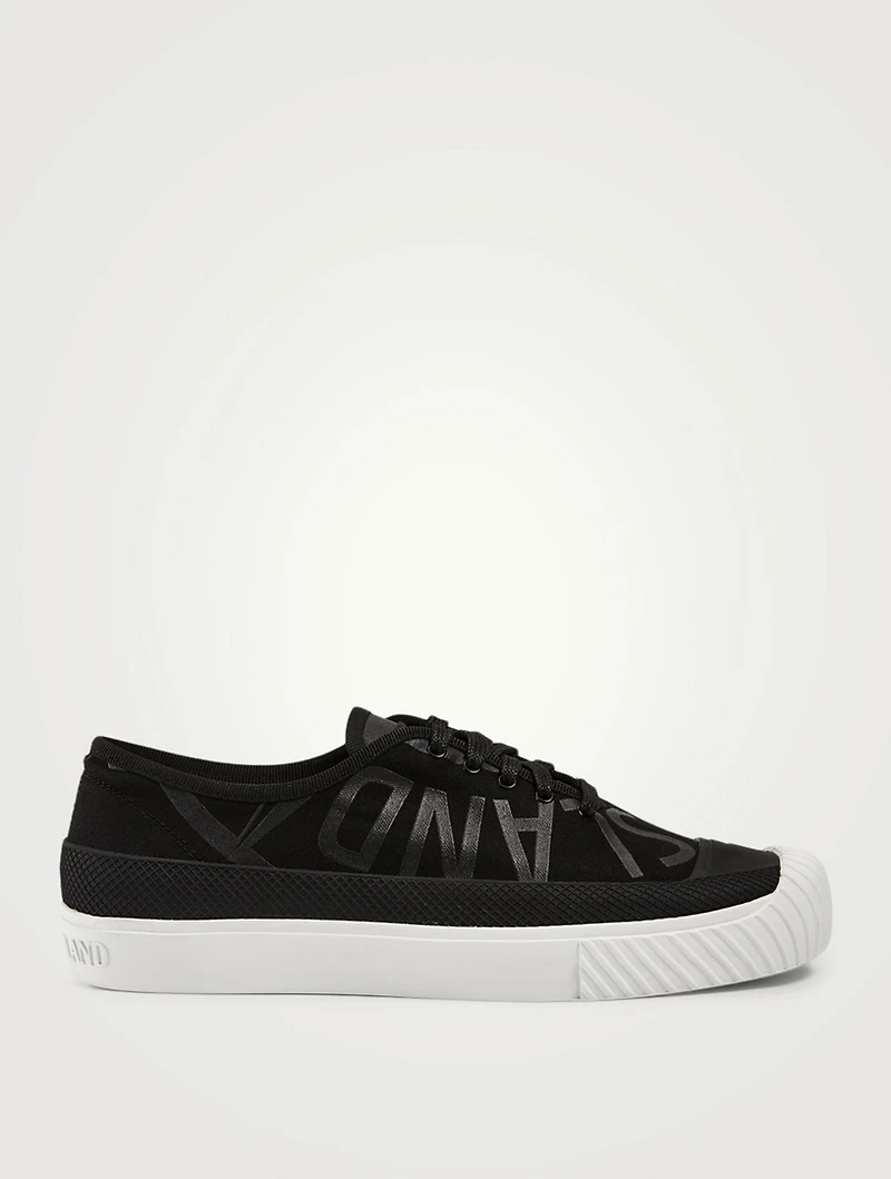 Deck Cotton Canvas Sneakers Compass Print