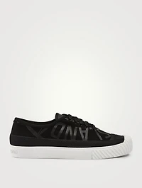 Deck Cotton Canvas Sneakers Compass Print