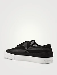 Deck Cotton Canvas Sneakers Compass Print