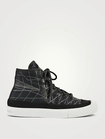 S0269 Reflective Grid Lamy High-Top Sneakers