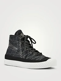 S0269 Reflective Grid Lamy High-Top Sneakers