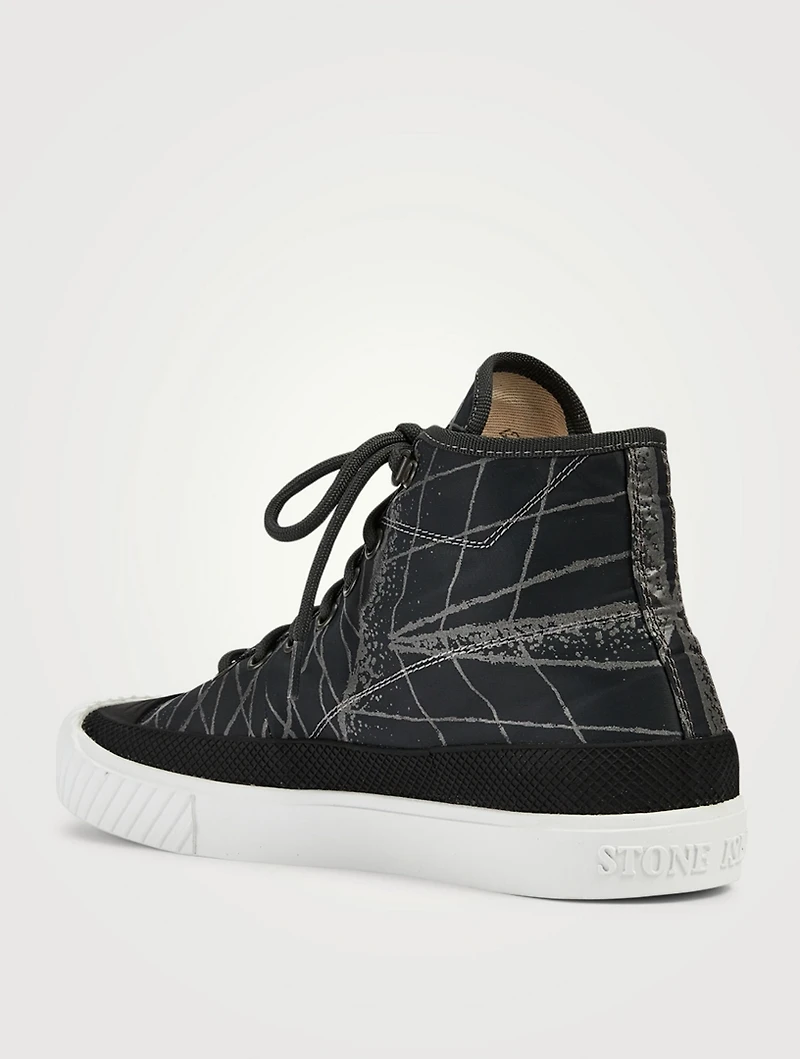 S0269 Reflective Grid Lamy High-Top Sneakers