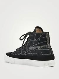 S0269 Reflective Grid Lamy High-Top Sneakers