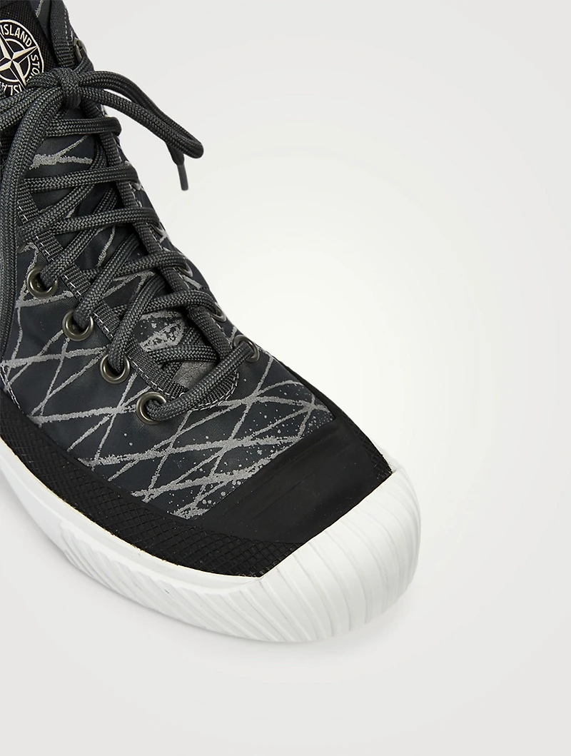 S0269 Reflective Grid Lamy High-Top Sneakers
