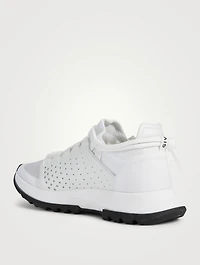 Spectra Low Leather And Mesh Runner Sneakers With Logo Zip
