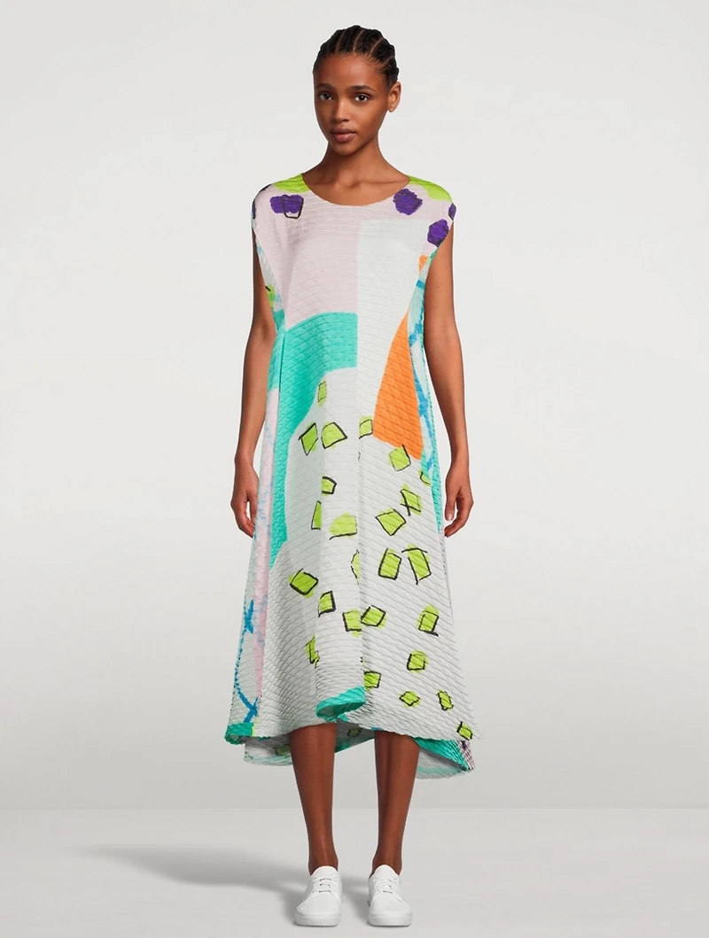 Temporary Room Pleats Midi Dress