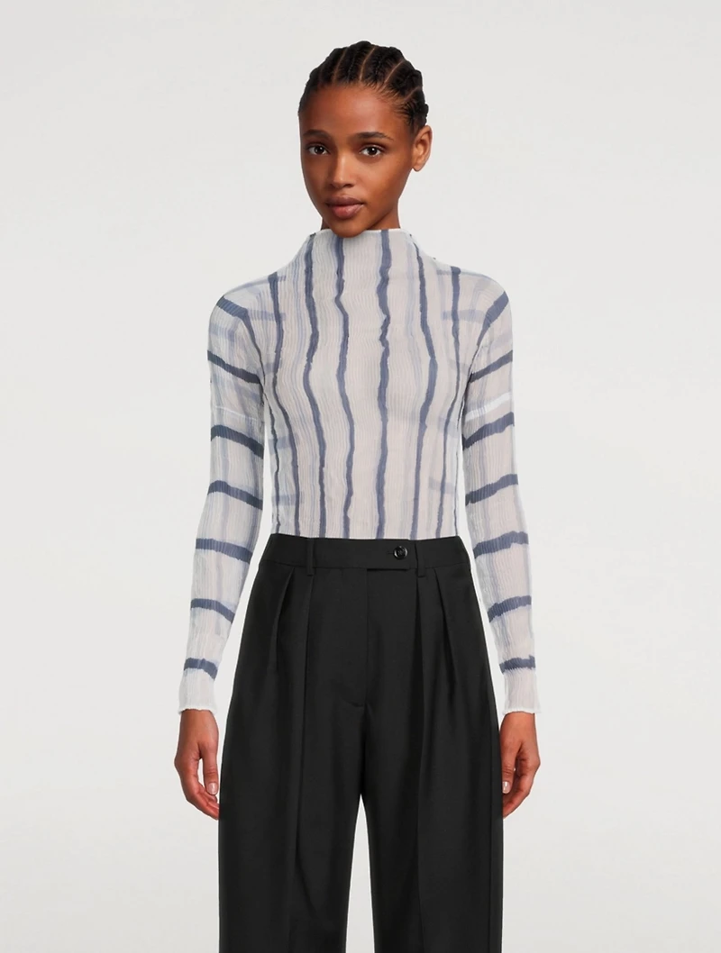 Chiffon Twist Long-Sleeve Top