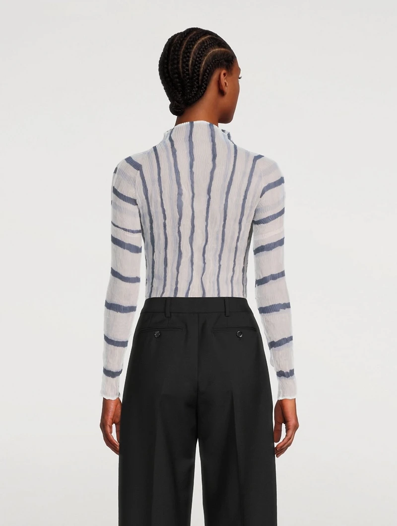 Chiffon Twist Long-Sleeve Top