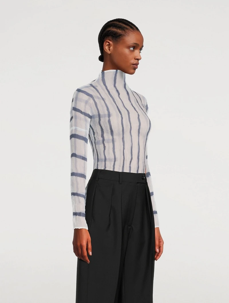 Chiffon Twist Long-Sleeve Top