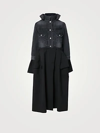 Denim Suiting Long-Sleeve Coat
