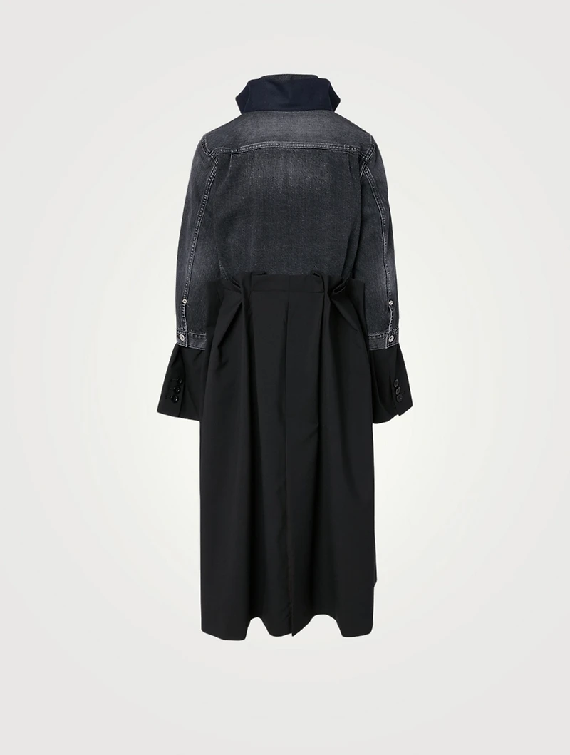Denim Suiting Long-Sleeve Coat