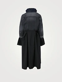 Denim Suiting Long-Sleeve Coat