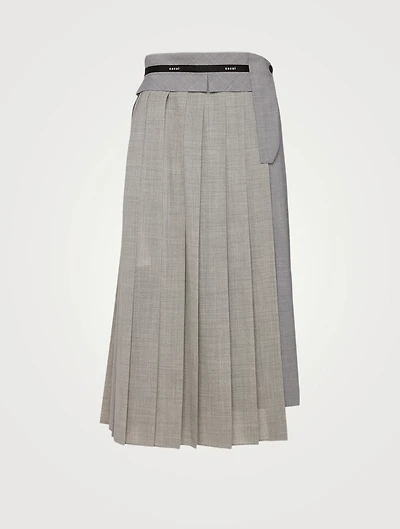 Wool-Blend Suiting Midi Skirt
