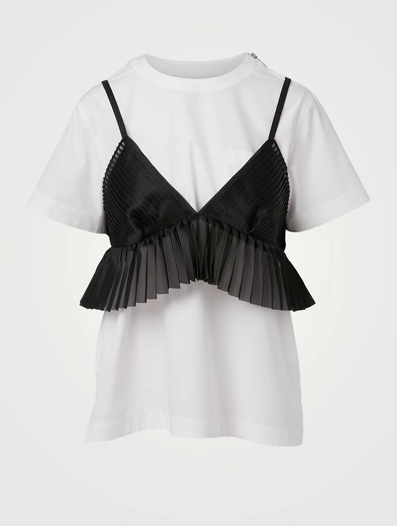 Cotton Poplin T-Shirt With Bralette