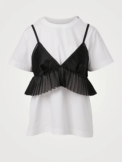 Cotton Poplin T-Shirt With Bralette