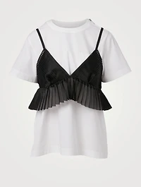 Cotton Poplin T-Shirt With Bralette