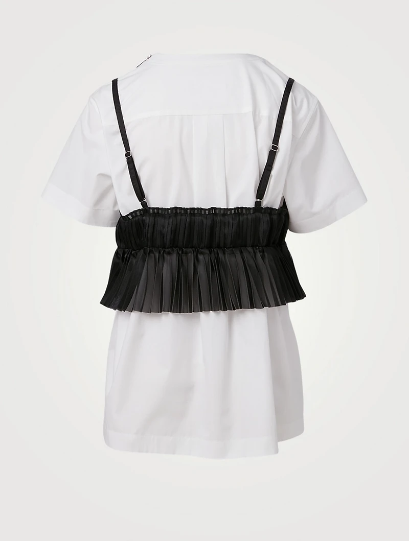 Cotton Poplin T-Shirt With Bralette