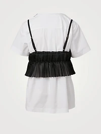 Cotton Poplin T-Shirt With Bralette