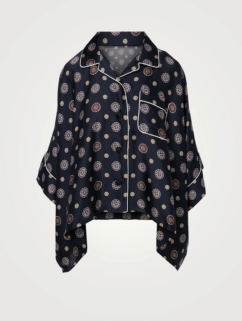 Printed Short-Sleeve Blouse