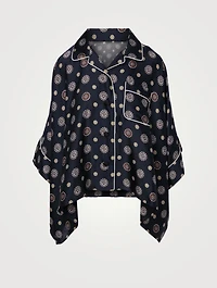 Printed Short-Sleeve Blouse