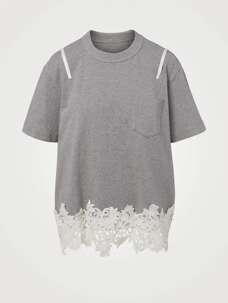 Cotton T-Shirt With Lace