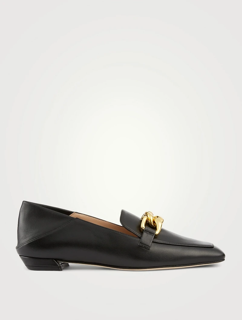 Mickee Leather Loafers With Chain