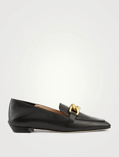 Mickee Leather Loafers With Chain