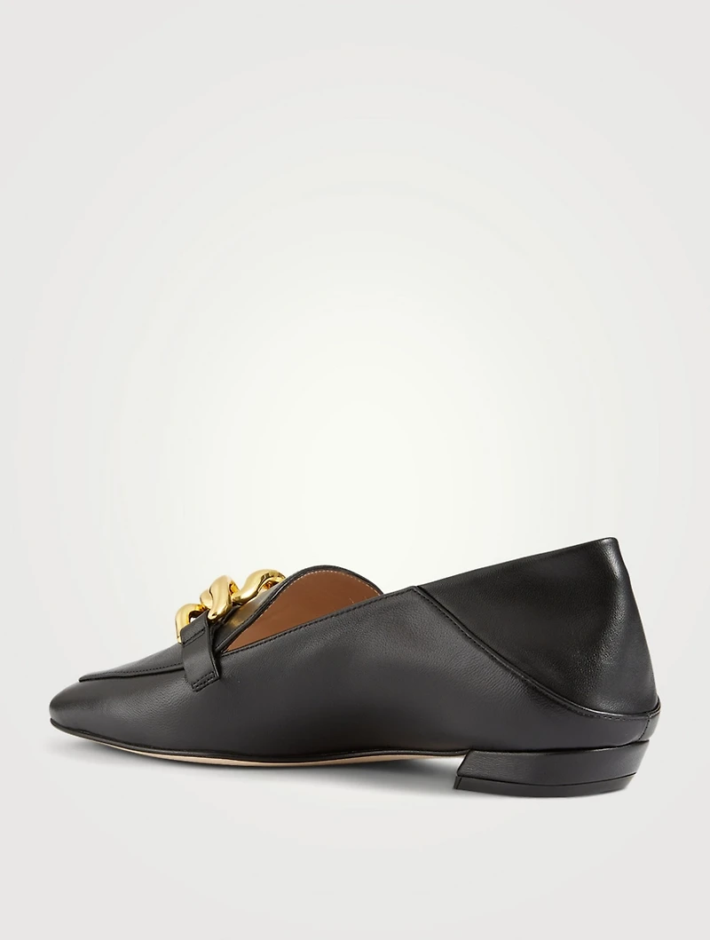 Mickee Leather Loafers With Chain