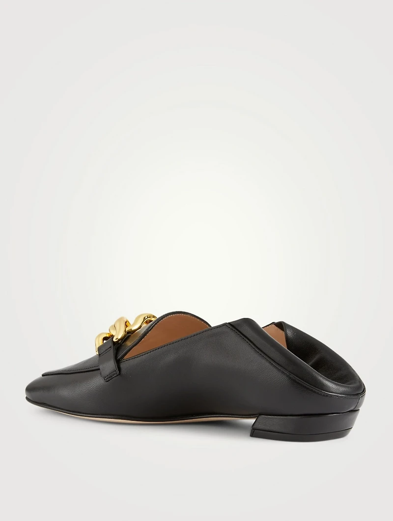 Mickee Leather Loafers With Chain
